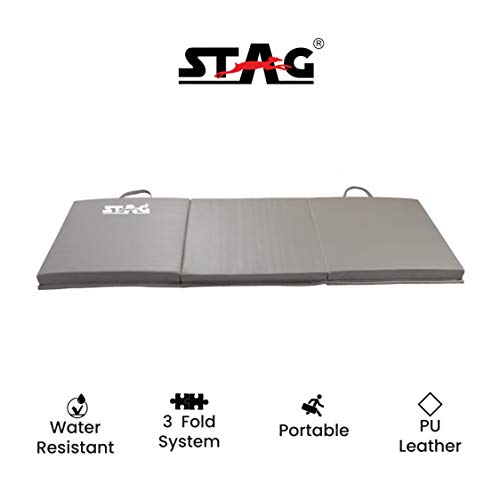Image of STAG Multi-Purpose Foldable Fitness MAT 180 CM X 60 CM X 30 MM | Use as Tumbling mat, Gymnastics mat, Crash pad | Thick Foam | for Both Men and Women