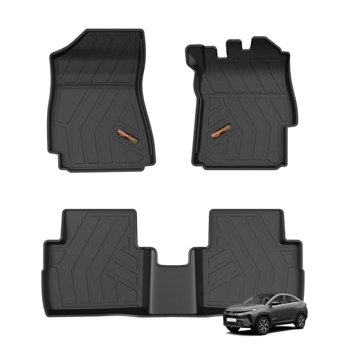 Image of Amazon Basics - 5D Car Floor Mats for Tata CURVV (Manual, Sep 2024-Present) | All-Weather | Odor-Free | Custom Fit| TPE | Black