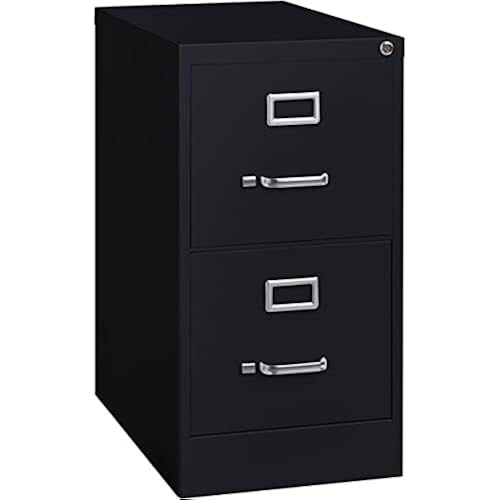 2 Drawers Vertical Steel Lockable Filing Cabinet, Black