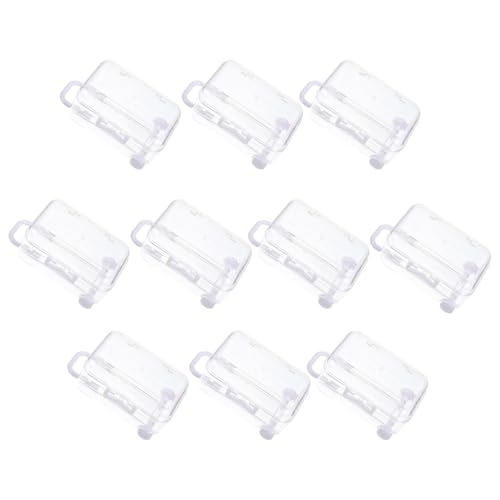 Didiseaon Mini Maleta de Obsequio Blanca de Plástico 10 Piezas, Caja de Dulces Vacía Cerradura de Seguridad y Divisores Internos, Adecuado para Fiestas Temáticas de Viaje y Regalos de Boda