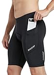 baleaf Men's Padded Cycling Shorts Padding Bike Shorts Road Biking MTB Shorts Bicycle Pockets UPF 50+ Black L