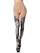 iB-iP Women's Opaque Fairview Daisy Patterned Footed Thick Seam Pantyhose Tights, Size: One Size, Beige