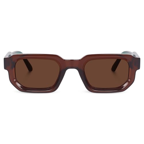 Image of Peter Jones Brown Unisex Broad Frame Square UV /UB Protected Sunglasses (3887BW)