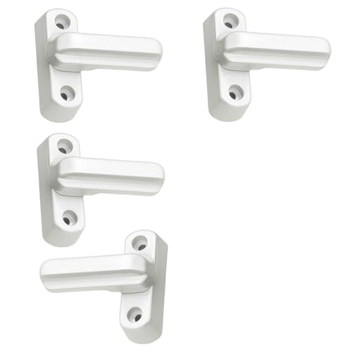 4 Pack Sash Window Locks, Heavy Duty Door Jammer for UPVC Windows and Doors, Secure Window Locks for Home, RV, and Commercial Vehicles, White Aluminum Alloy Security Locks