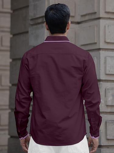 Image of Shirt for Men Casual Shirt,Solid Cotton,Plain Full Sleeve, Regular Fit,Everyday Fashion Wear