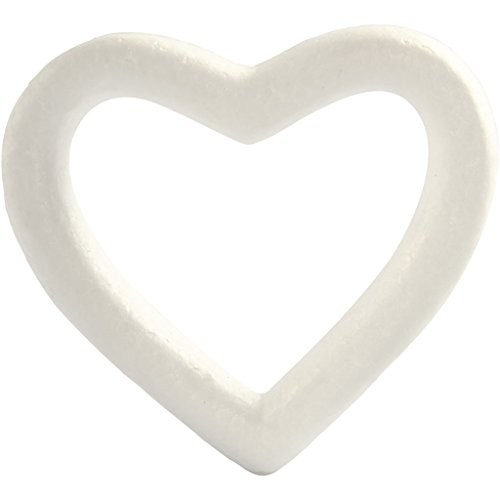 Creativ 54357 Polystyrene Heart, White, 13.5 cm
