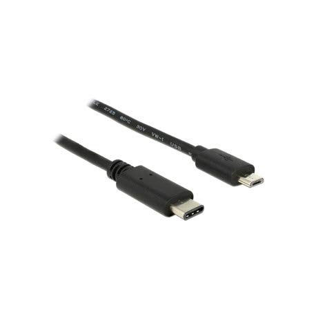 DeLOCK 0,5 m, USB 2.0-C/USB 2.0 Micro-B USB-kabel, 0,5 m, micro-USB B USB C zwart - USB-kabel (USB2.0-C/USB2.0 Micro-B, 0,5 m, Micro-USB B, USB C, 2.0, stekker/stekker, zwart) - Image 3