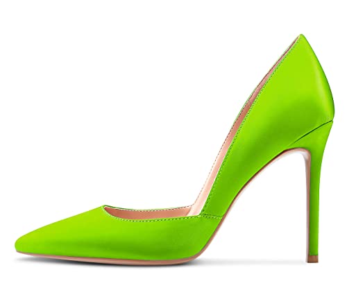 Aachcol Women D'Orsay Two-Piece Pumps Stiletto High Heel Pointed Toe Slip-on Dress Shoes Wedding Office Sexy Classic 4 Inch2