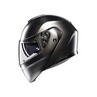 AGV Streetmodular ECE 22-06 Mono, Modularer Helm, Motorrad Klapphelm ECE 22-06 P/J in Zwei Konfigurationen zugelassen, mit Sonnenblende, Asphalt Matt Grau, M – Ansicht 4