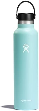 HYDRO FLASK - Water Bottle 709 ml (24 oz) - Vacuum Insulated Stainless Steel Water Bottle with Leak Proof Flex Cap and Powder Coat - BPA-Free - Standard Mouth - Dew