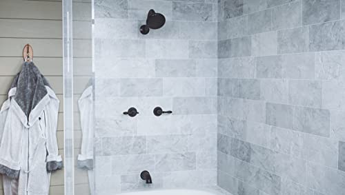 Design House 595686 Oakmont Classic Bath And Shower Trim With Single-Function Shower Head, 2-Handle Faucet And Valve For Bathroom, Matte Black #TOP3