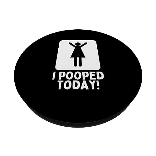 I Pooped Today Toilet Humor Funny I Pooped Today PopSockets Swappable PopGrip, Black - Image 2