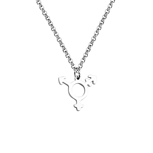 Collier fierté transgenre anti-irritation en acier inoxydable Small pour peau sensible