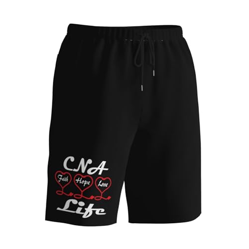 CNA Faith Hope Save Lives Men's Quick-Dry Board Shorts 7" - Swim Trunks Summer Hawaii Beach2