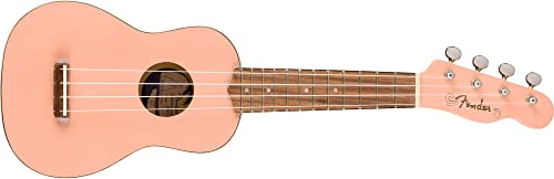 Fender Venedig Sopran-Ukulele, Walnuss-Griffbrett, Muschelrosa