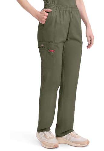 Image of Dickies EDS Signature Scrubs for Women, Elastic Waist Pull-On Cargo Pants for Women in Soft Brushed Poplin - 86106