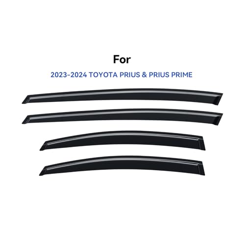 Image of Window Visors Rain Guards for 2023 2024 2025 2026 Toyota Prius & Prius Prime, Out-Channel Window Vent Wind Deflectors Visors Shades
