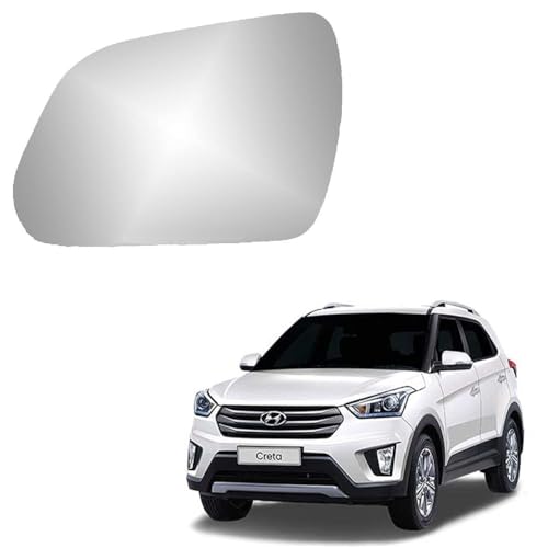 Image of ORVM Rear Side View Mirror Glass /Sub Mirror Plate compatible with Hyundai Creta (Creta IST GEN Type 1 (2015-2019), LEFT PASSENGER SIDE)