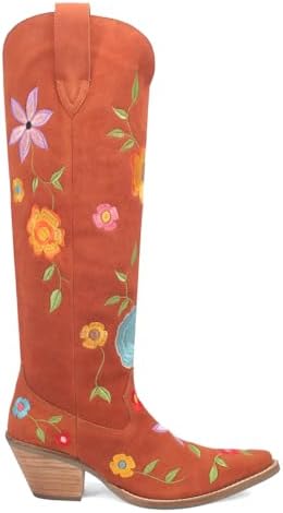 Dingo Womens Flower Power Embroidered Floral Snip Toe Pull On Cas...
