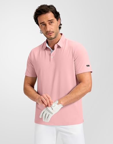 Image of Obla Mens Golf Shirt Short Sleeve Dry Fit Moisture Wicking Performance Athletic Casual Work Collared Polo Shirts for Men
