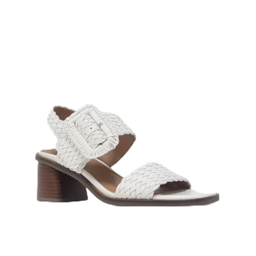 Gentle Souls by Kenneth Cole Women's Women's MADYLYN Heeled Sandal, White Leather, 6.5