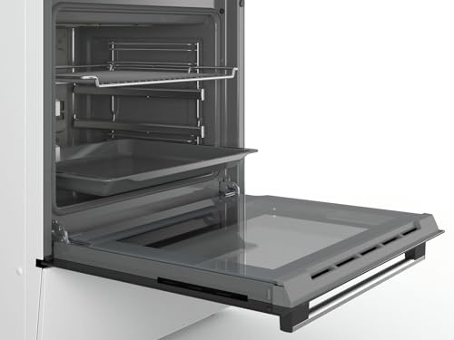 Foto von Bosch HKR39C220 Serie 4 Elektro-Standherd, 60 cm breit, EcoClean Direct Reinigungshilfe, 3D Heißluft Backen auf 3 Ebenen, LED-Display-Steuerung, Erweiterbare Kochzone für großes Kochgeschirr, Weiß
