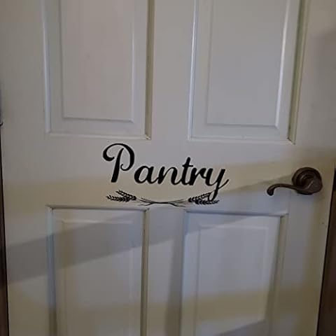 Walls with Style Pantry with Wheat, Sticker Decal for Pantry Door, (Black) Cover