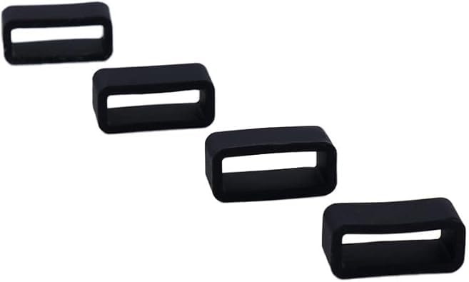 Loops de correa para reloj silicona negra 14mm pack 4 miniatura 1