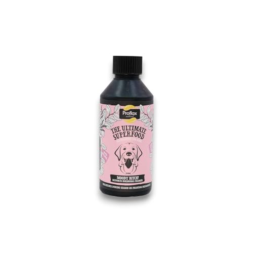 Proflax Natural - Moody Bitch Supplement Support Your Dogs Hormone Balance - Vet Approved, Fast Acting, Suitable for All Bitches Pre, During & Post Season or for Phantom Pregnancies - 250ml