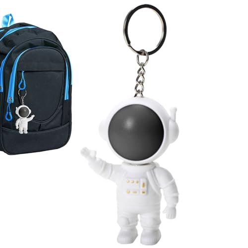 Porte-clés astronaute – Porte-clés mignon et – Mini pendentif esthétique avec lumière LED et dragonne pour femme, clés de voiture, sacs à dos et sacs pour amateurs d'espace, Noir