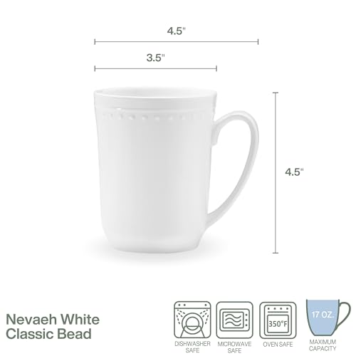 Everyday White Beaded Mugs Set