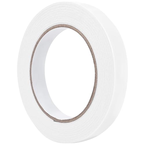 Image of ToLanbbt Double Sided Foam Tape 0.5In x 10FT, Mounting Tape Heavy Duty, Strong Adhesive Weatherproof Seal Strips for DIY Craft Picture Poster, Car & Gap Filling Mountings, Home Office Decor (White)