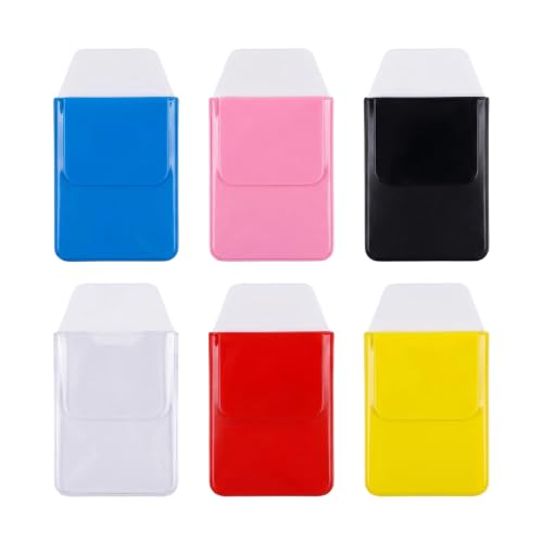 VASANA 6PCS Assorted Colors Practical Multi-Purpose Heavy Duty PVC Pocket Protector School Hospital Office Supplies for Pen Leaks Shirts Lab Coats Pants (Color Random)