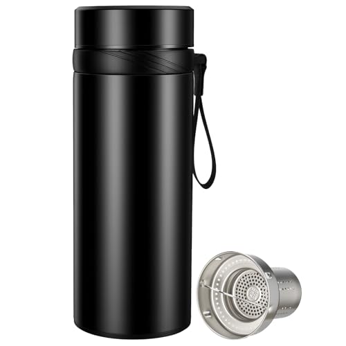 KYZ Insulated Water Bottle with Tea Infuser, 37 oz Wide
