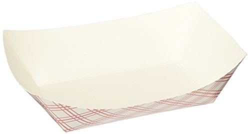 Green Point Paper Food Tray 50/ct. 1 lb., Red/White