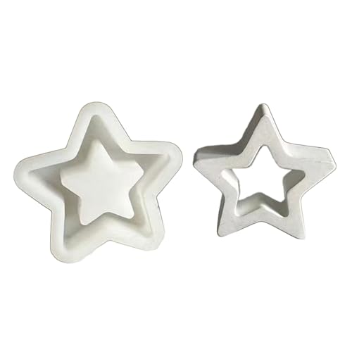VOCUE Hollow Out Five-Pointed Star Resin Silicone Mold for Art Craft Gypsum Ornament Home Decor, Epoxy Resin Casting Mold