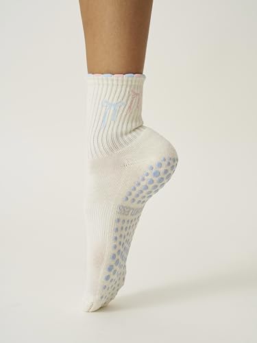 Image of Shapes Studio Half Calf Grip Socks, Cute Fruit Pilates Socks, Ruffle Socks, Non-Slip for Barre Yoga