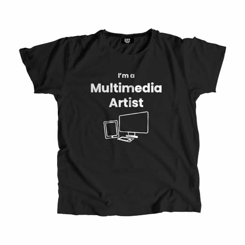 T-shirt Multimedia Artist noir confortable pour dessiner et créer sans contrainte