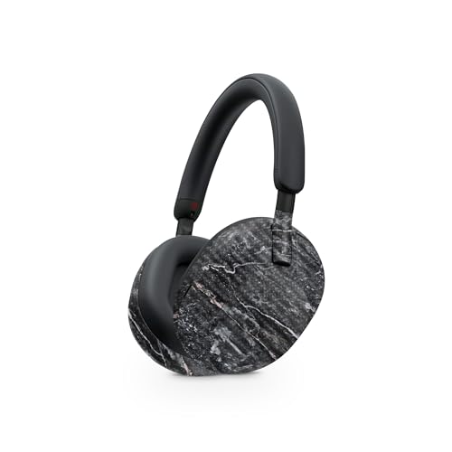 Image of MightySkins Carbon Fiber Skin Compatible with Sony WH-1000XM5 Headphones - Onyx Marble | Protective, Durable Textured Carbon Fiber Finish | Easy to Apply