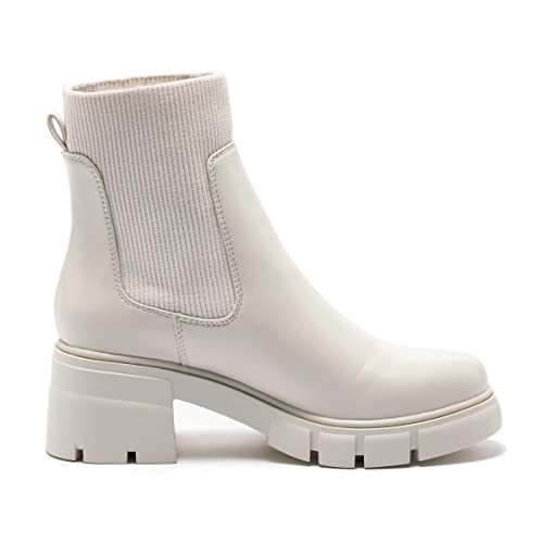 Redtop Women's Elastic Chelsea Boots Chunky Block Heel Platform Lug Sole Ankle Booties #TOP3