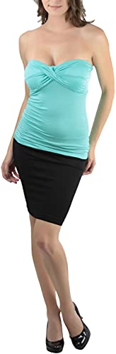 Image of ToBeInStyle Women's Cotton-Spandex Blend Stretchy Tube Top