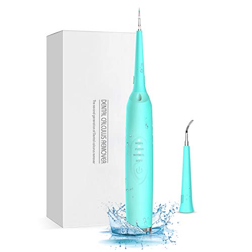 Dental Calculus Remover, Jkevow Tartar Removal Plaque Remover Tartar Scraper Portable for Fighting Tartar Tooth Stains Teeth Polishing Whitening LED Light IPX6 Waterproof Dental Clean Tools (Blue)
