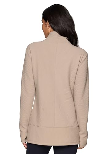 RBX Active Women's Ultra Soft Quilted Cowl Neck Pullover Sweater, Lightweight Mock Neck Tunic Sweatshirt with Thumbholes2