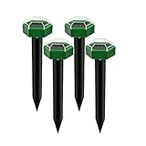 Deluisho 4PCS Solar Maulwurf Vertreiber Tier-Rattenvertreiber mit Ultraschall-Rattenvertreiber zur Schädlingsbekämpfung auf Rasen/Garten/Hof