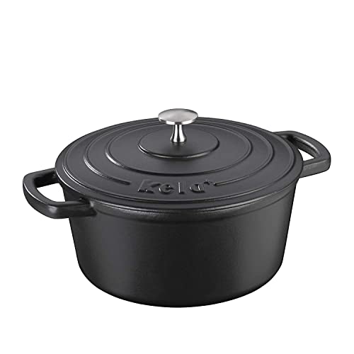 Kela Tostatrice Tonda Calido 4 Litri, 4 Quarts, Cast Iron, Nero (4 L)