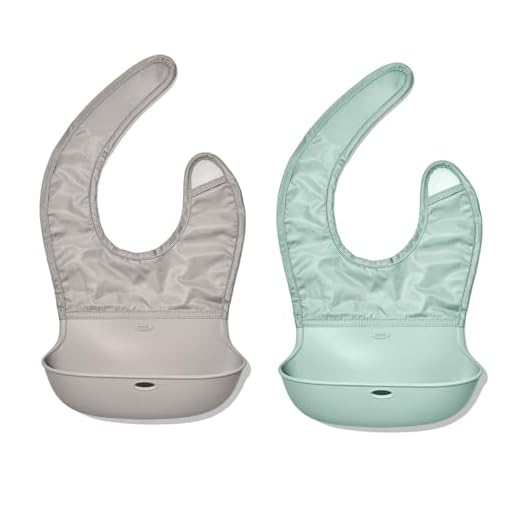 OXO Tot Roll-Up Bib - 2 Pack - Drizzle and Opal