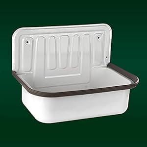 Ausgussbecken Stahl weiß emailliert 495x370x340 inkl. Stopfenventil