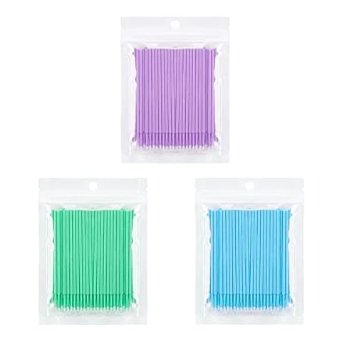 ZEVONDA 300 Pcs Micro Applicators Brushes - Bendable Makeup Brush Micro Brushes Disposable Applicator Eyelash Extensions Brush Mascara Wands Brush Eyebrow Brushes Cover