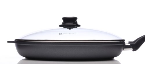 Swiss Diamond 32Cm Fry Pan Hd Nonstick Diamond Coated Aluminum Fry Pan, Includes Lid Dishwasher Safe And Oven Safe Fry Pan, Grey #TOP2