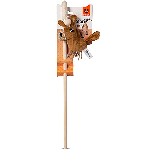 Image of BarkButler x Fofos Cat Wand Toy Donkey Interactive Cat Teaser Toy | US Grade Catnip Inside | for Kittens + Older Cats | Durable Wooden Stick + Robust Rope | Plush Donkey Toy | Durable Pet Toy